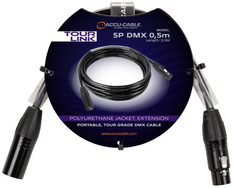Accu Cable Tour Link 5P DMX 0.5m DMX-Kabel mit 5-poligem Stecker 