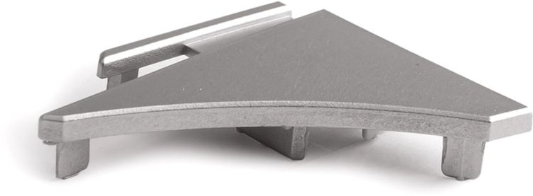 ISOLED Endkappe Links für Glaskantenprofil Regal, silber